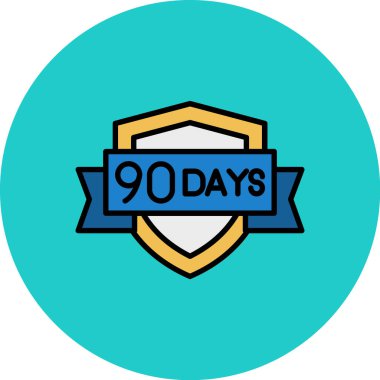 98. yıl dönümü rozet simgesi, ana hatlı vektör çizimi