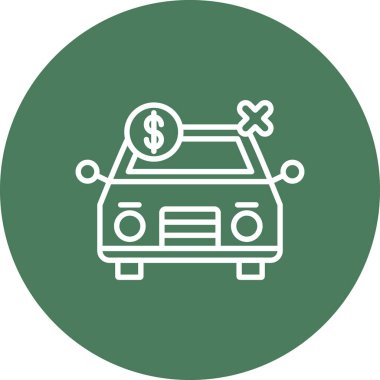 araba sigortası ikonu vektör illüstrasyonu