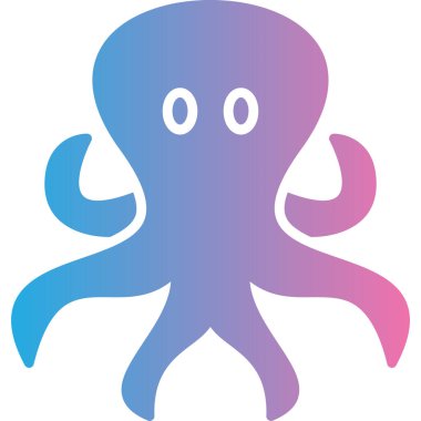 Hayvan ahtapot hayvan simgesi düz stilde