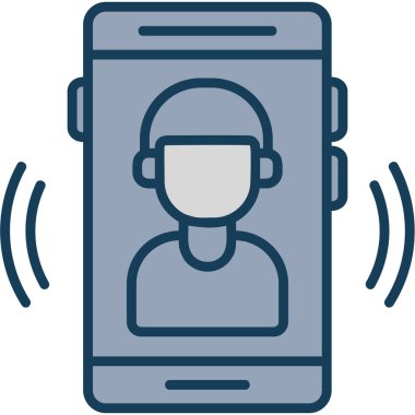 Doldurulmuş dış hat biçiminde çağrı merkezi operatör simgesi