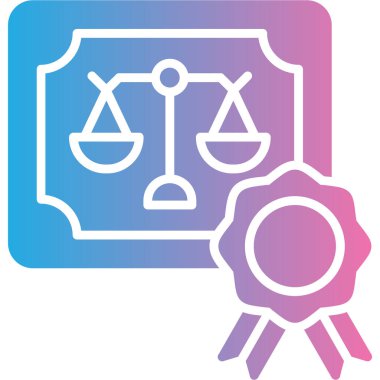 Benzersiz kanun ve adalet vektörü simgesi