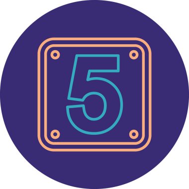 Ana hatları doldurulmuş 5 numaralı simge