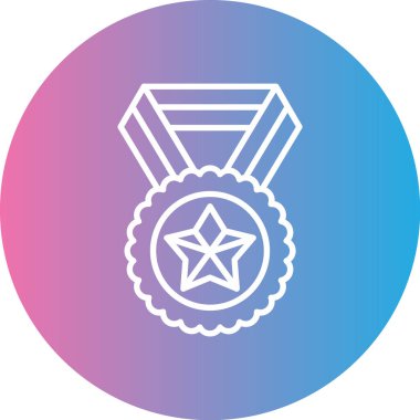 Madalya ikon vektör illüstrasyonu