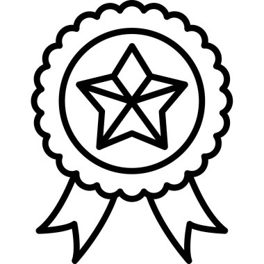 Ödül ikonu vektör illüstrasyonu. satır biçimi.