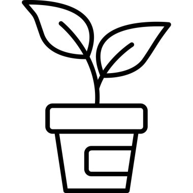 ot bitkisi ikonu ana hatları vektörü. bahçe bitkisi saksı bitkisi