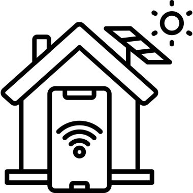 ev akıllı ev simgesi taslak biçimi