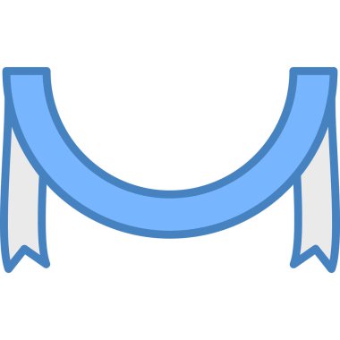 Kurdele ikonu. Web için kurdele vektör simgelerinin özet çizimi