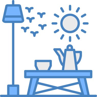 Kahvaltı çay bardağı simgesi düz stil