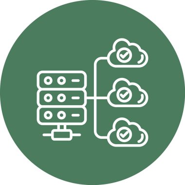 Bulut hesaplama simgesi. Web tasarımı için veri depolama vektör simgelerinin basit çizimi