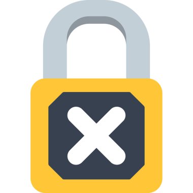 asma kilit simgesi. Düz tasarım.