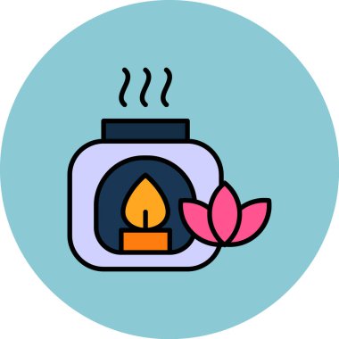 Bir çiçek simgesinin vektör illüstrasyonu