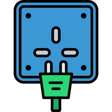 elektrik dolgu simgesi renk dış hat vektörü