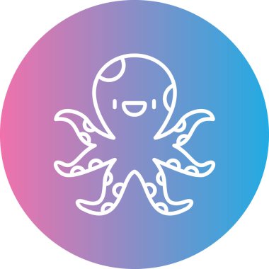 Ahtapot. Web simgesi basit illüstrasyon