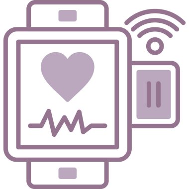 kalp atışı simgesi, vektör illüstrasyonu