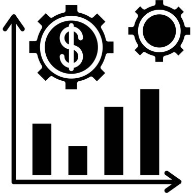 iş büyüme grafiği simgesi ana hat biçiminde