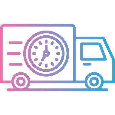 Teslimat kamyonu simgesi vektör. Basit