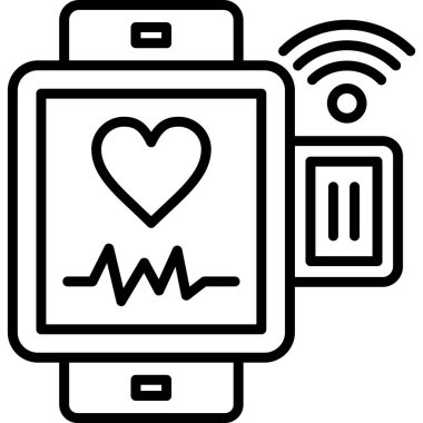 Kalp atış hızı ikonu. Web için kalp atışı vektör simgelerinin özet çizimi