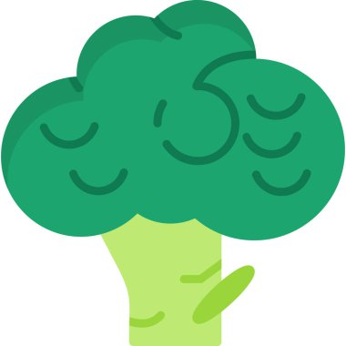 brokoli bitkisel organik simge düz stil