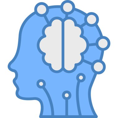 Beyin. Web simgesi basit illüstrasyon