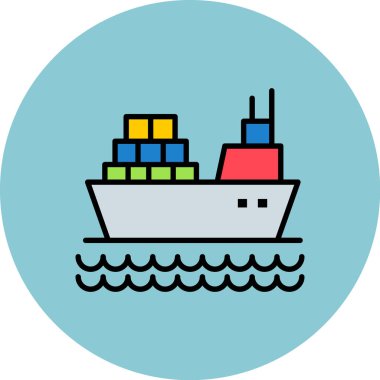 Gemi. Web simgesi vektör illüstrasyonu