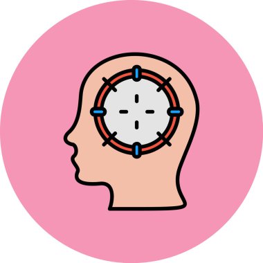 Beyin. Web simgesi basit illüstrasyon