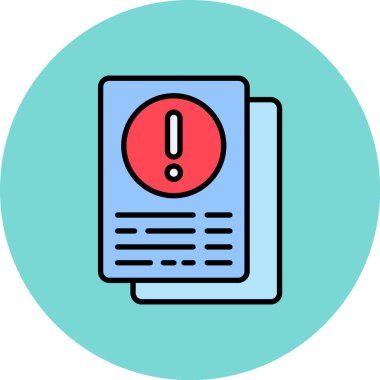 Uyarı hatası simgesi. hat hatası uyarı vektör rengi düz izole