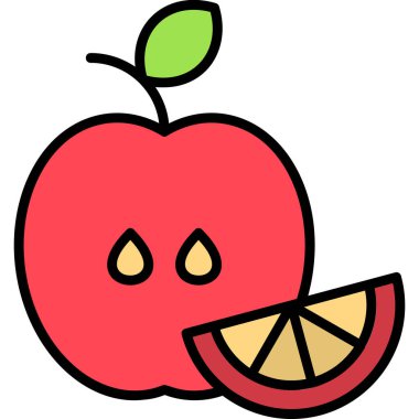 Çizgi film elmasının vektör çizimi