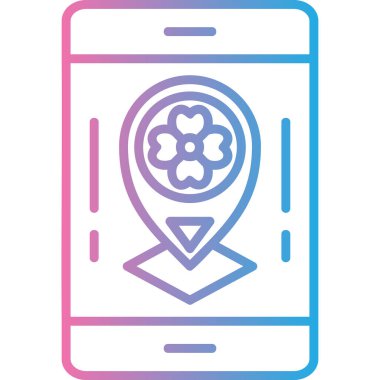 Harita konumu PIN simgesi, basit vektör çizim