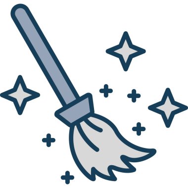 Süpürge. Web simgesi basit illüstrasyon