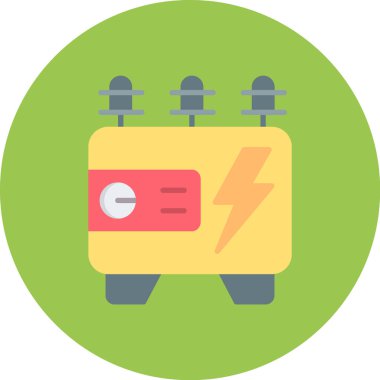 elektrik yükleme düz vektör simgesi