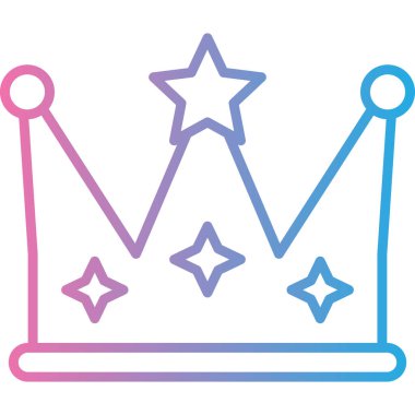 Yıldızlı bir tacın vektör çizimi.