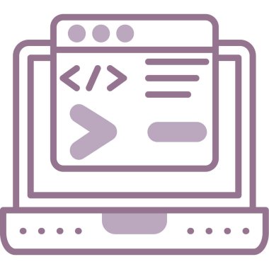 Kodlama. Web simgesi basit illüstrasyon