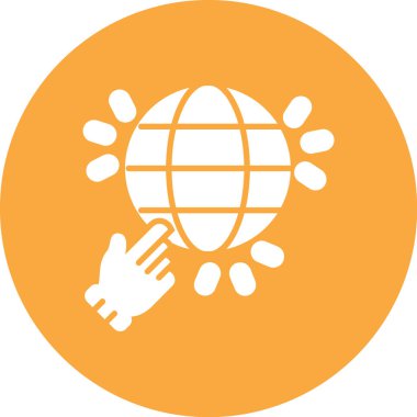 El ikonlu dünya. vektör illüstrasyonu