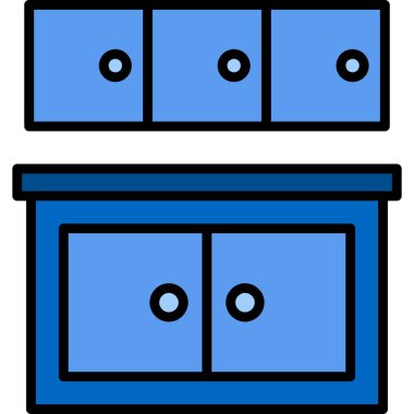 Mobilya. Web simgesi basit illüstrasyon