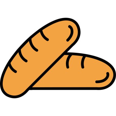 Kruvasan simgesi, vektör illüstrasyonu