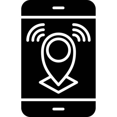 gps konum simgesi, vektör illüstrasyonu