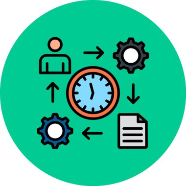 Zaman yönetimi simgesi vektör illüstrasyonu