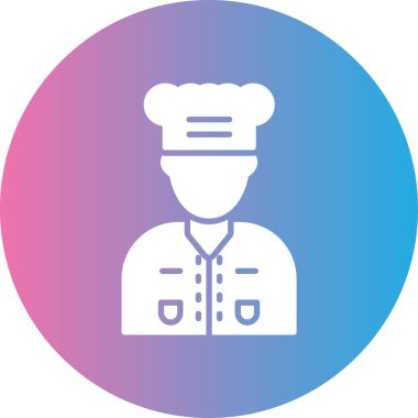 Aşçı. Web simgesi basit illüstrasyon