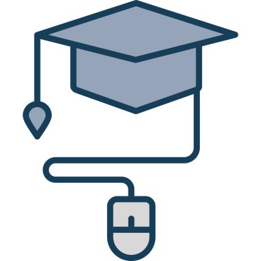 Eğitim okulu mezuniyet simgesi ana hatlarıyla