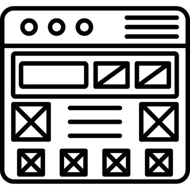 Tarayıcı web arayüzü simgesi ana hat biçiminde