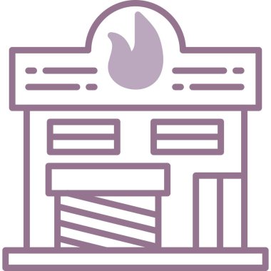 Şöminenin vektör illüstrasyonu