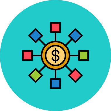 Dolar. Web simgesi basit illüstrasyon