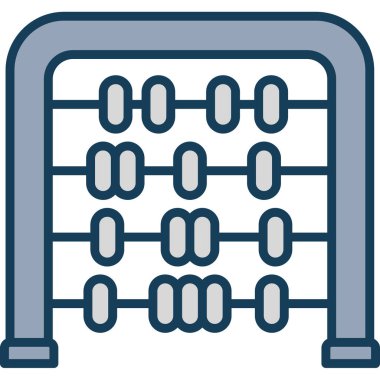 Bir karikatür ve mavi-beyaz ikonun vektör çizimi