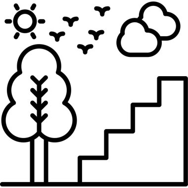 Doğa ikonu vektör illüstrasyonu