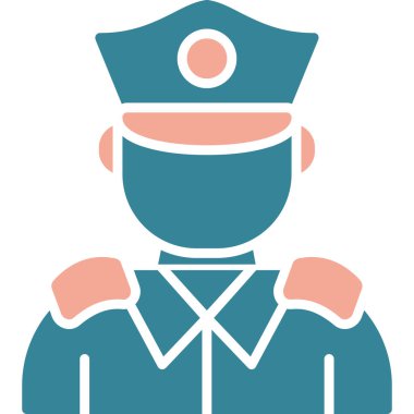 Polis düz vektör simgesi