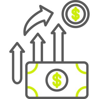 işletme büyüme grafiği vektör simgesi