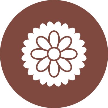 çiçek vektör simgesi. biçim düz simge, kahverengi renk, yuvarlak açılar, beyaz arkaplan