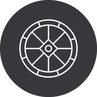 Dairesel tekerlek simgesinin vektör çizimi