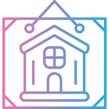 Bir ev simgesinin vektör illüstrasyonu