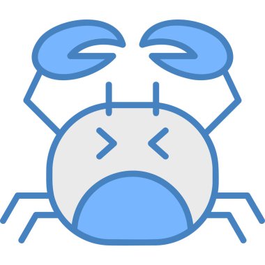 yengeç simgesi renk ana hatları vektörü